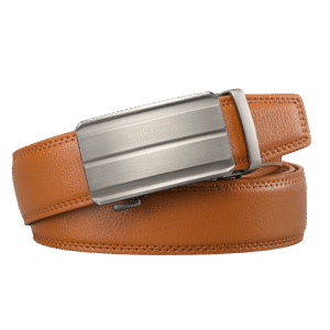 Men’s Brown Braided Stretch Golf Belt with Zinc Alloy Buckle