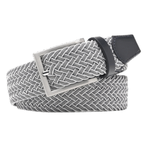 Men’s Grey Braided Stretch Golf Belt with Zinc Alloy Buckle