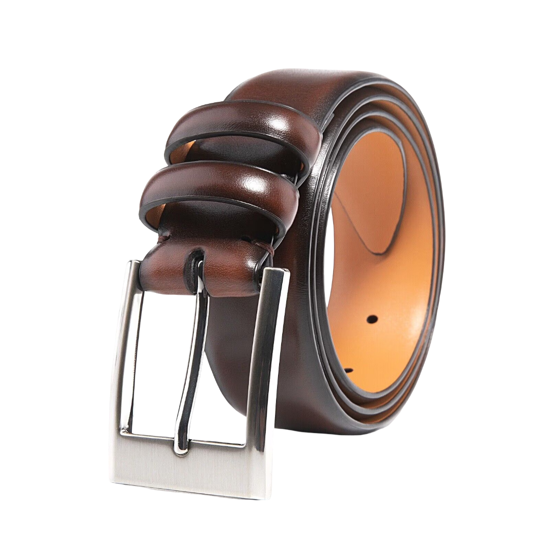 Men’s Mahogany Leather Dress Belt - Image 4